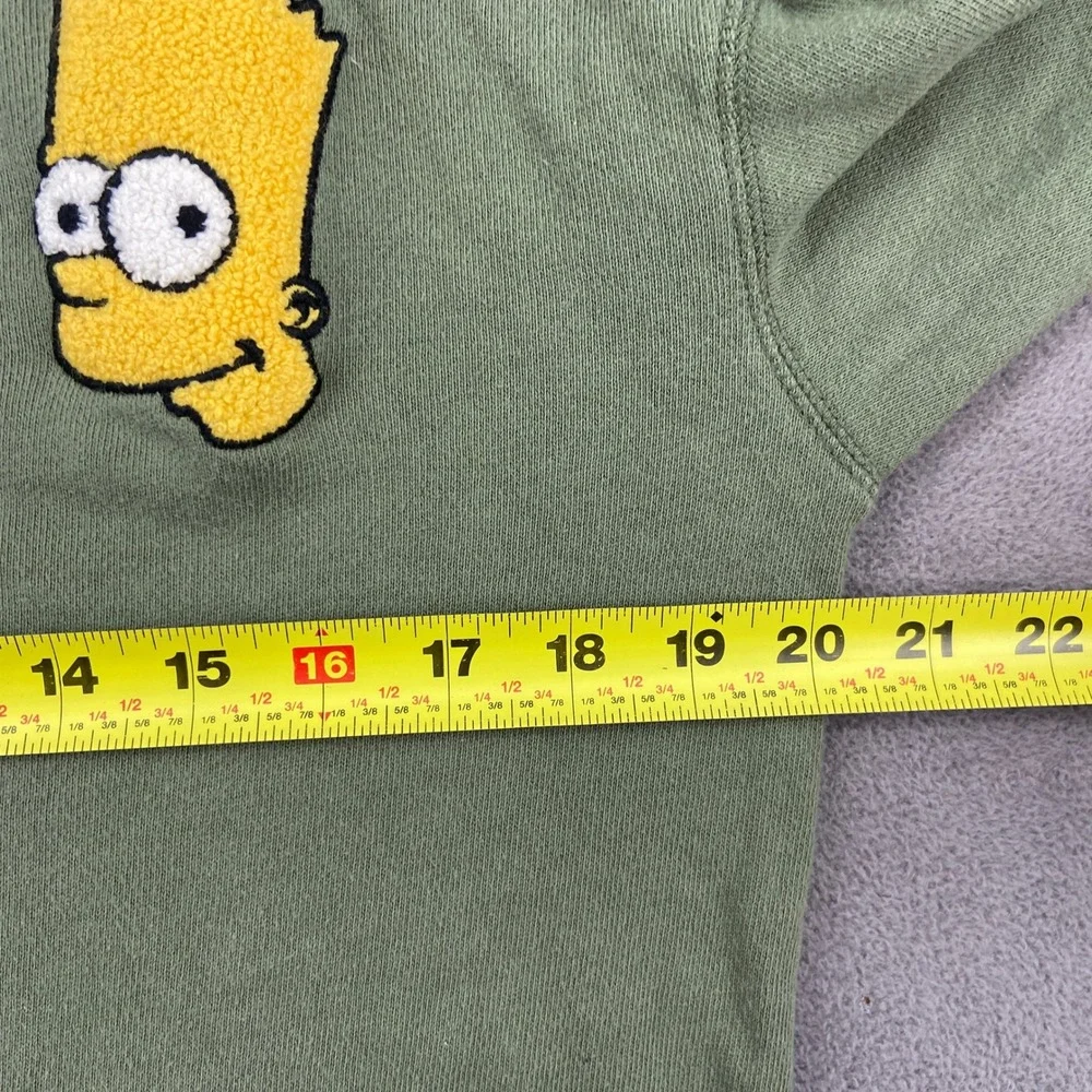 Old Navy PopSugar Bart Simpson Hoodie Kids XXL 18 Green‎ Sweatshirt Chenille